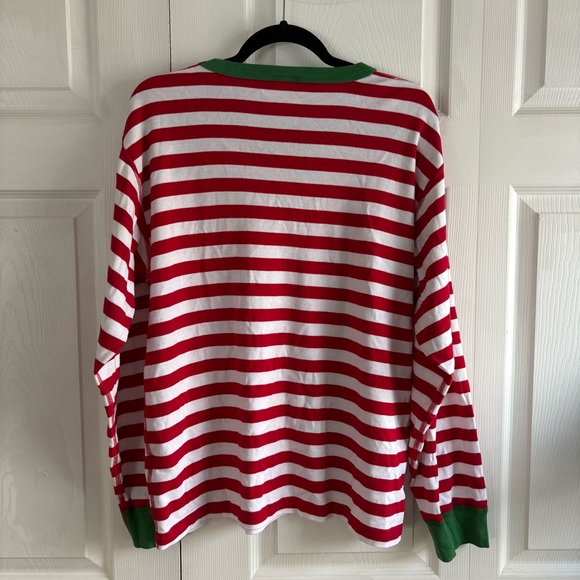 Hanna Andersson L Striped Red White Pajama Long Sleeve Top Christmas Festive - Picture 5 of 7